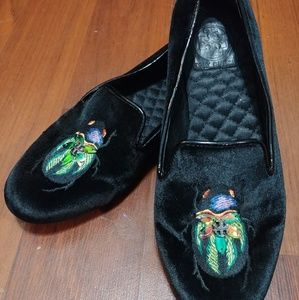 Tori Burch Velvet Beetles Smoking Slippers